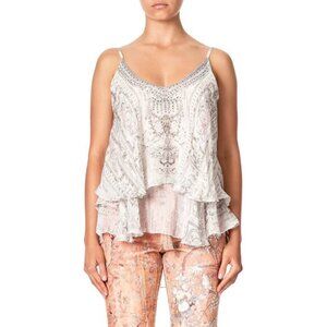 Camilla Crystal Castle Double Layered Cami Top b138